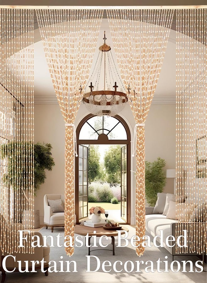 Ezcasch Bamboo Curtains - 45 Strand Beaded Curtain for Doorways - Handmade Bamboo & Wooden Room Divider - Boho Style - 35.4" x 79", Deep Colour - Image 2